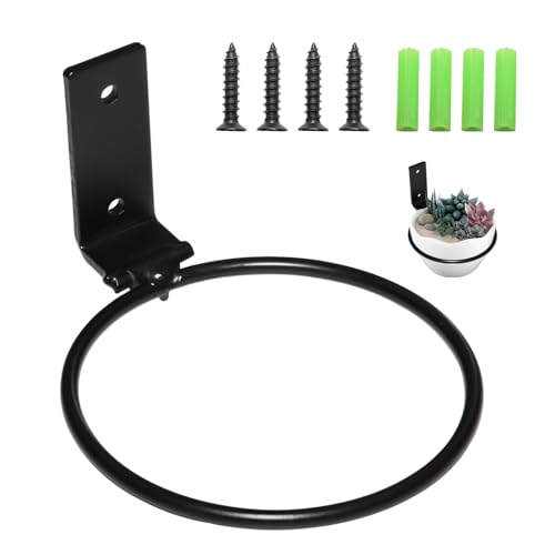 2 Pack 4 Inch Wall Plant Holder Ring, Foldable Pot Hanger Black - color: Foldable, size: 4 Inch, 2 Pack