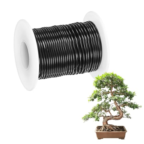 M METERXITY 1-Pack Bonsai Training Wire, 1.5mm x 49ft/15m Anodized Aluminum Bonsai Tree Wire for Fine Trunk/Gardening Branch/DIY Crafting [Black] - color: Black, size: 1.5mm x 49ft/15m
