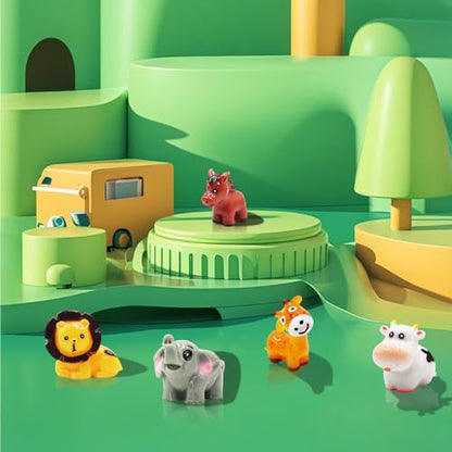 50 Pcs Miniature Resin Animal Figurines Set (1.2") - Elephant, Lion, Giraffe, Horse, Cow for Fairy Garden, Terrarium, DIY Crafts & Miniature World - color: Animal