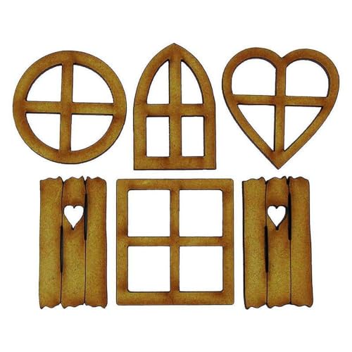 6Pcs Wooden Fairy Garden Door, Blank Door Fairy House Doors and Windows Ornaments Tree Statues for Tree Trunk Yard Decoration Miniature Garden Buildings and Structures Garden Sculptures and Statues