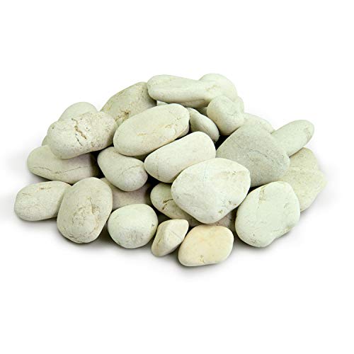 Southwest Boulder & Stone Polynesian Pebble | 20 Pounds | Natural, Decorative Stones for Landscaping, Gardening, Potted Plants, and Terrariums (Ivory, 3 Inch - 5 Inch) - color: Ivory, size: 20 Pounds, 3 Inch - 5 Inch
