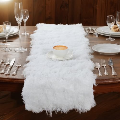 Zeyune 2 Artificial Moss Table Runner Party Decor 12 x 71'',White - color: White