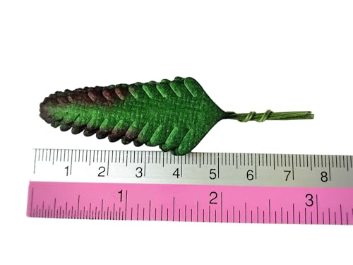Ploen 25 pcs Green Leaves Ferns Mulberry Paper Leaves with Wire Stems Fern1 Leaf Mulberry Paper Craft Supplies Scrapbooking Embellishments for so Many Card DIY Craft Projects Leaves204