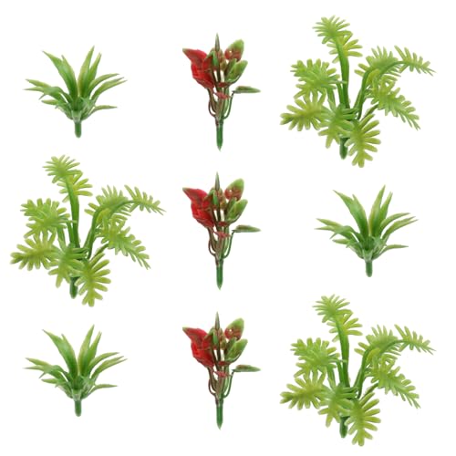 Yetaha 90Pcs Mini Model Tree Miniature Green Shrubs Landscape Diorama Decor | Artificial mini plants, for railway train sand table, dollhouse, cake topper, architecture DIY craft scenery layout - color: Green