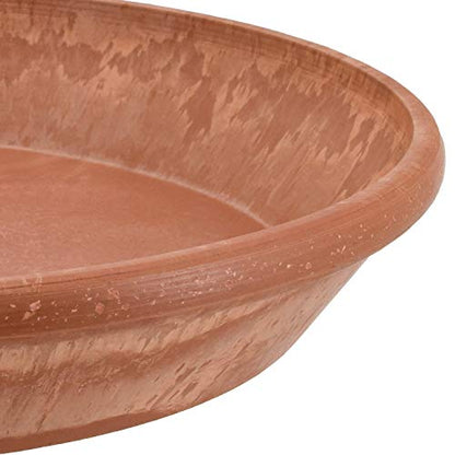 Arcadia Garden Products PSW Pot Collection AP30TCM 12-inch Plastic/Stone/Wood Composite Plant Saucer Drip Tray – No Drainage Hole (Drillable), Indoor/Outer Water Tray, Terra Cotta Marble Color - size: 12-inch