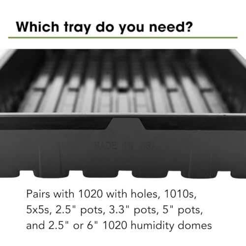 Bootstrap Farmer 5 Pack Seed Starter Trays, 1020 Flat No Holes, Extra Strength 2.0mm Thick Polypropylene for Microgreens & Propagation - color: Black