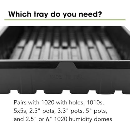 Bootstrap Farmer 5 Pack Seed Starter Trays, 1020 Flat No Holes, Extra Strength 2.0mm Thick Polypropylene for Microgreens & Propagation - color: Black