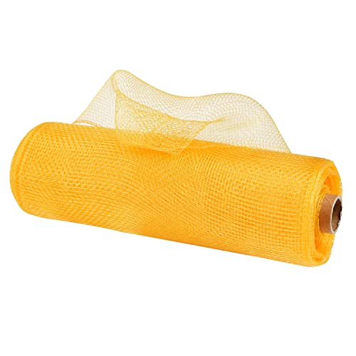 Yellow Deco Mesh 10 Inch Rolls Mesh Fabric Yellow Mesh Ribbon for Christmas Tree, Garland, Staircase, Mailbox, Centerpiece, Making Wreaths, Decorating and Crafts (30 Feet) - color: Yellow