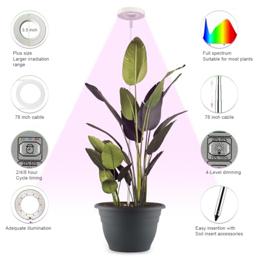 RooTrimmer 2 Pack 11 Inch Plant Pots with LED Grow Light,Full Spectrum Indoor Planter Kit with Soil Moisture Meter & Drainage System,Modern Flower Pots for Home Office Plants