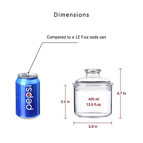 13.5oz Small Acrylic Storage Jar, Airtight Lid with Silicone Sealing Ring, Ideal Canister Container for Sugar, Tea, Spices, Herbs, Shells, Bath Salt, Christmas Decorative Apothecary Jars - size: Standard 400 ml