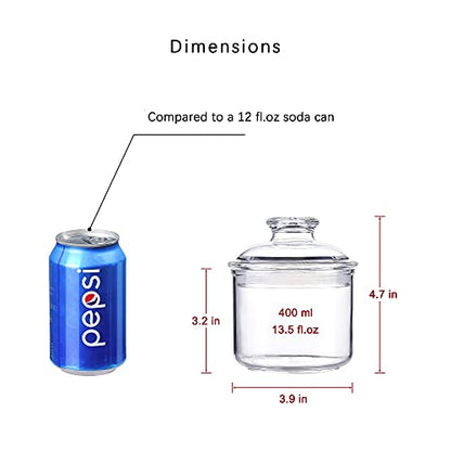 13.5oz Small Acrylic Storage Jar, Airtight Lid with Silicone Sealing Ring, Ideal Canister Container for Sugar, Tea, Spices, Herbs, Shells, Bath Salt, Christmas Decorative Apothecary Jars - size: Standard 400 ml