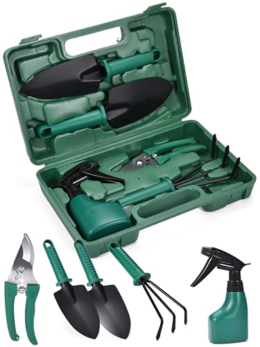 2wayz Garden Tool Set - 5-Piece Durable Gardening Hand Tools - 3x12x7-inch Gardening Kit with Portable Box and Carrying Case - Small Garden Planting and Essentials Tools - Gift for Garden Lovers