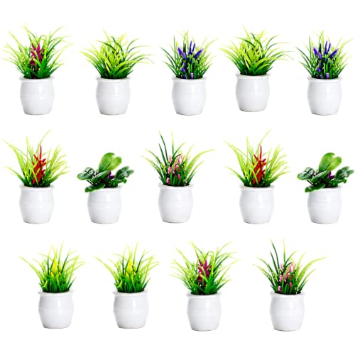 14PCS Mini Plants, Miniature Plant Set for Model Landscaping, Artificial Greenery Collection for DIY Crafts and Home Displays