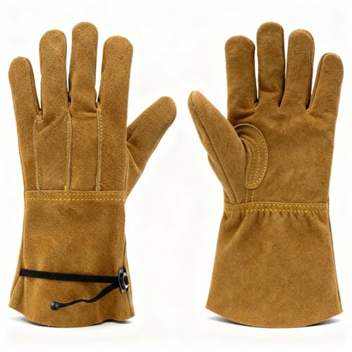 Leather Work Gardening Gloves for Men Women, Thorn-Proof Rose Pruning and Heavy-Duty Yard Work, Driving - size: Small (Pack of 1)