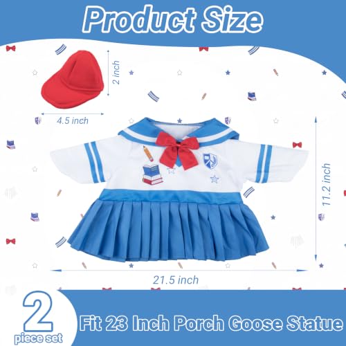 23Inch Porch Goose Outfits Back to School Lawn Garden Geese Uniform Clothes | Lawn Goose Clothes, 19-23inch Geese Costume, Weather Resistant Fabric - color: Back-to-school