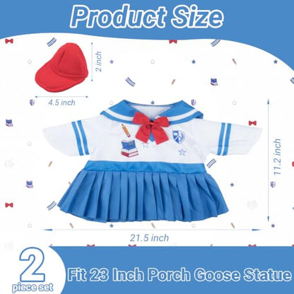 23Inch Porch Goose Outfits Back to School Lawn Garden Geese Uniform Clothes | Lawn Goose Clothes, 19-23inch Geese Costume, Weather Resistant Fabric - color: Back-to-school