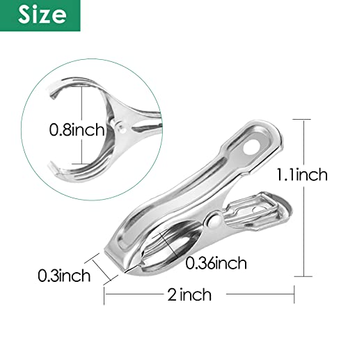 40Pcs Garden Clips for Netting, 2'' Metal Greenhouse Clamps to hoop | Stainless Steel Body, Strong Spring Grip Fits 3/8 to 3/4 Inch Poles, Securing Netting, Shade Cloth and Plant Covers to Frames