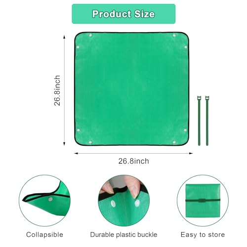 HOOSUN Repotting Mat for Potting Soil Indoor Plants, Portable Foldable Gardening Supplies Transplanting Potting Soil Tray, 26.8"X26.8" Succulent Potting Plant Soil Change Mat,Gardening Gifts for Women