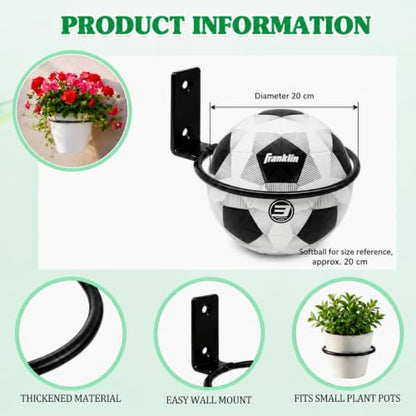 Flower Pot Holder Wall Planter Ring Hanger Metal Wall Plant Hanging Pot Holder Mounted Hanging Bracket for Indoor Outdoor Home Garden Plant Flower Display, Black(6 Pcs,8 Inch) - size: 8 Inch