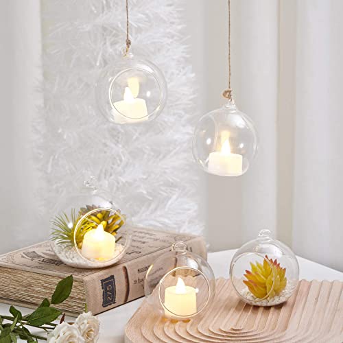 Hanging Glass Candle Holder, Globe Glass Tea Light Holder, Hanging Glass Vase, Flower Plants Terrarium, Glass Orbs Container, Micro Landscape DIY for Home, Office, Wedding (3.15" 12Pcs) - color: 3.15" 12pcs