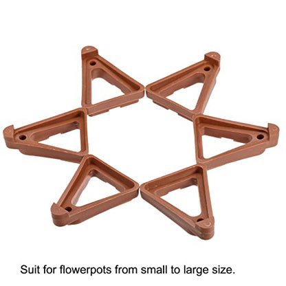 MECCANIXITY 12 Pcs Plant Pot Feet 2.8" Invisible Plastic Stand Holders Risers for Flower Plant, Indoor, Outdoor, Patio, Deck, Garden, Greenhouse (Brick Red) - color: Red