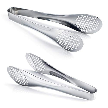 MSY BIGSUNNY 9 inch Buffet Tongs, Set of 2 Stainless Steel Food Serving Tongs - color: silver - 9" Serving Tongs