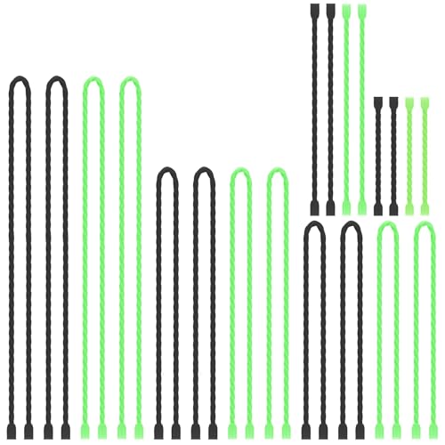 20pcs 3-24In Silicone Cable Ties Reusable Steel-Core Twist Ties Wire Straps - color: Black&bright Green, size: 3-24 Inch
