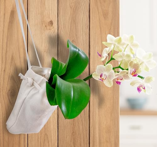 Cloth Hanging Plant Bag – Reusable Natural Hemp Fiber Flower Pot Holder for Indoor & Outdoor Use – Fits 3.5 Inch Pots – Strong Drawstring – Ideal for Vertical Gardens, Orchids & Herbs 1-Pack - size: 1-pack
