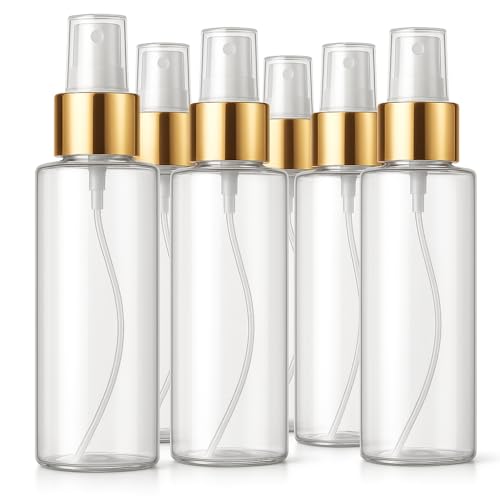 Bar5F Fine Mist Spray Bottle 4-Ounce Gold Misting Cap 6-Pack