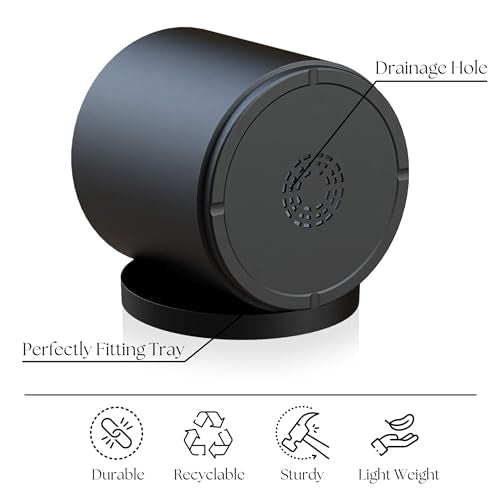 Giraffe Creation 12 Inch Cylinder Plant Pot, Modern Round Planter with Drainage Holes and Saucer, Lightweight Plastic Flower Pot for Indoor Outdoor Plants, Black - color: Black 12 Inch