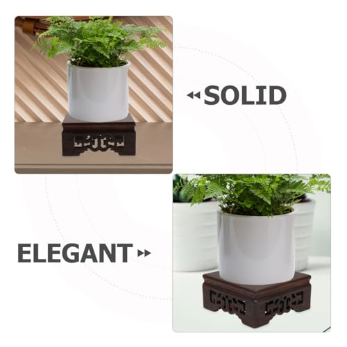 Cabilock Solid Wood Plant Pot Riser 3.14 X 3.14 X 1. Square Base Stand for Indoor Pots Buddha Statues Bonsai Flower Pot Holder Home Decor