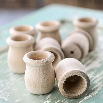Factory Direct Craft Pack of 24 Unfinished Wood Candle Cups - Made in the USA Blank Wooden Bean Pot Candle Holders DIY Wood Turnings (Size 1-9/16" H x 1-3/8") - color: 1-9/16" H x 1-3/8" Dia - 24 pack