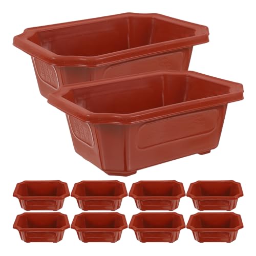 DOITOOL 10pcs Flowerpot Plastic Growing Pot Nursery pots Vegetable Flower Container Like Clay Bonsai Pot Garden Flower pots Cactus Succulents Office Plant