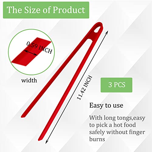 3PCS Silicone Toast Tongs, Trivet Tongs for Cooking, 11.8Inch Silicone Kitchen Tong with Anti-slip Design, Long BBQ Grilling Tong for Toaster, Pan Fried Steak, Barbecue and Salad by Sunenlyst - size: 11.8 Inch, 3pcs