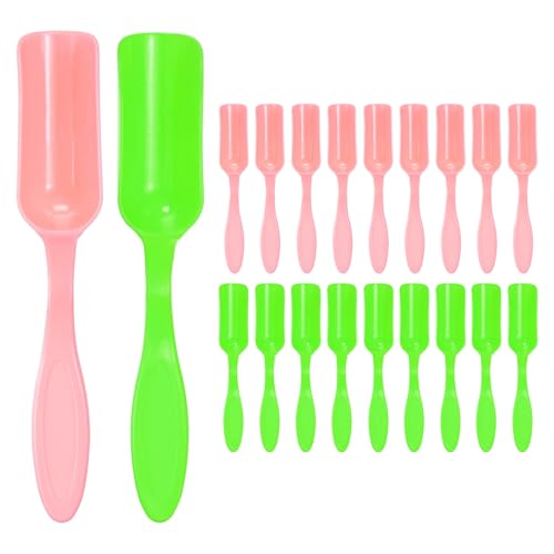 M METERXITY 20-Pack Mini Gardening Shovel Spoons, Plastic Garden Soil Scoops for Cultivation Digging Transplanting/Flower Planting/Plant Succulent, Colorful Small Gardening Tools [Pink, Green] - color: Pink, Green