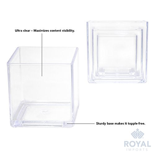 Royal Imports Acrylic Square Vases for Centerpieces Non-Breakable 5" Clear - size: 5"x5"