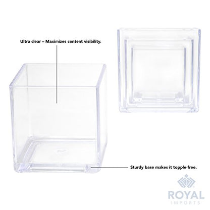 Royal Imports Acrylic Square Vases for Centerpieces Non-Breakable 5" Clear - size: 5"x5"