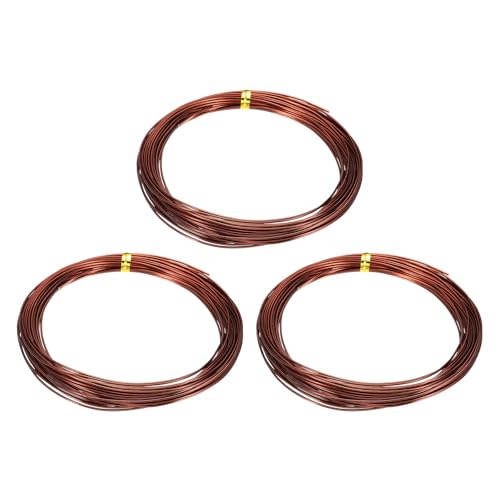 HARFINGTON 3 Roll Bonsai Wire 1mm Each Roll 32.8ft (10m) Anodized Aluminum Bonsai Wire for Gardening Tree Branch Fixing DIY Crafting, Bronze - color: Bronze, size: 1mm x 32.8 ft