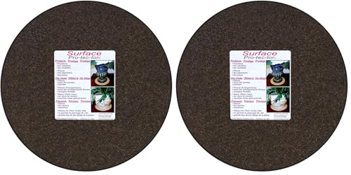 CWP MA-1400 Synthetic Fabric Plant Mat, 14-Inch, Charcoal/Walnut Brown (Packaging Label May Vary) (Pack of 2) - size: 1'2" (Round) (Pack of 2)