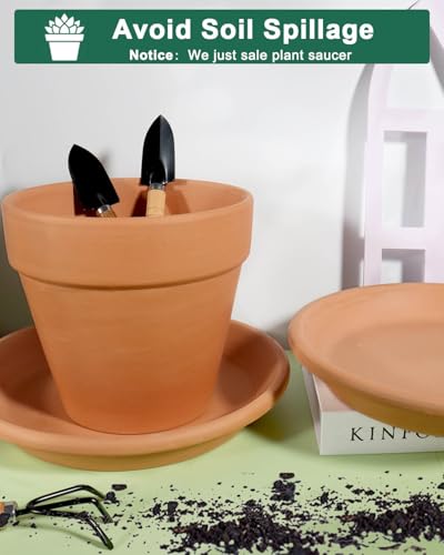 vensovo 11 Inch Terracotta Plant Saucer Pots Tray - 3 Pcs Round Planter Saucers for Indoor & Outdoor Plants, Large Clay Trays Perfect for 10,10.5,11 Inch Flower Pot | 3 pack large terracotta planter saucers for 11 and 11.5 inch flower pots, ideal for catc