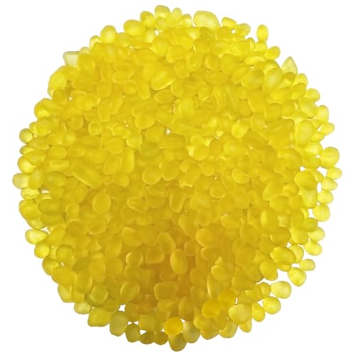 0.89LB Lemon Yellow Aquarium Glass Stones Glass Pebbles Fish Tanks Decorations Aquarium Gravel Fish Tank Rocks, Glass Gems Stones Beads Pebbles Rock Sand for Vase Filler Fish Turtle Tank Decorations - color: Lemon Yellow