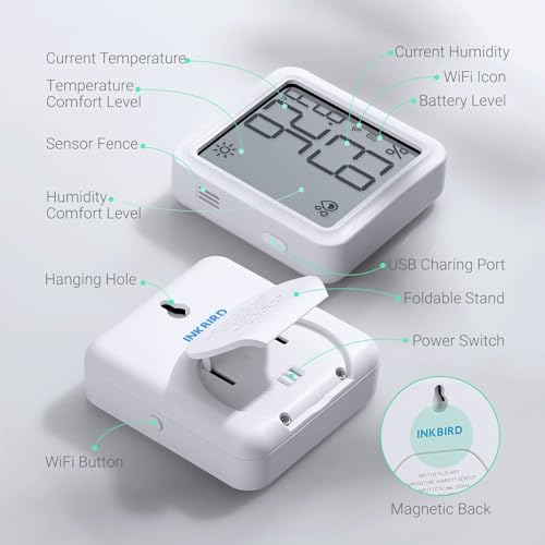 INKBIRD WiFi Hygrometer IBS-TH3-PLUS Temp Humidity Sensor with Display