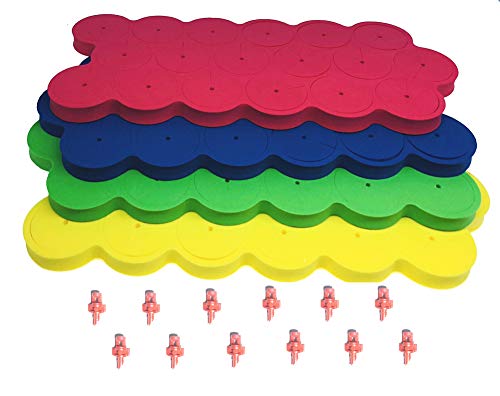 1.625 inch Cloning Collars 72 Pack and 12 Aeroponic Cloner Sprayers for HortiPots Clone Machine 35 Site 70 Site 140 Site (Mix-Colors Pack of 72) - color: Mix-Colors Pack of 72