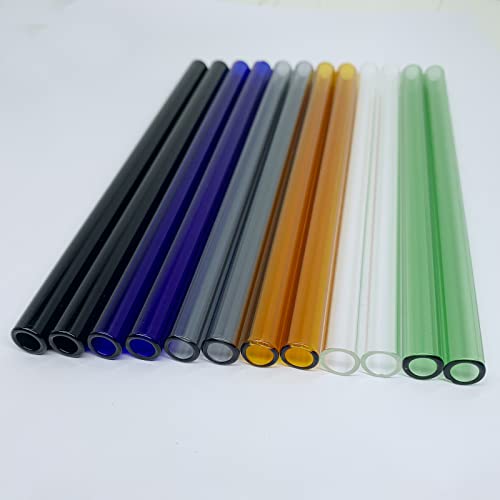 Glass tubes 12 Piece, 8 Inch Long Borosilicate Glass Tubes OD 12 mm Thickness 1.5 mm Colorful Industrial Glass Tubing for Tall Cup (12mm / Multiple Colors) - style: OD 12 mm / Multiple Colors