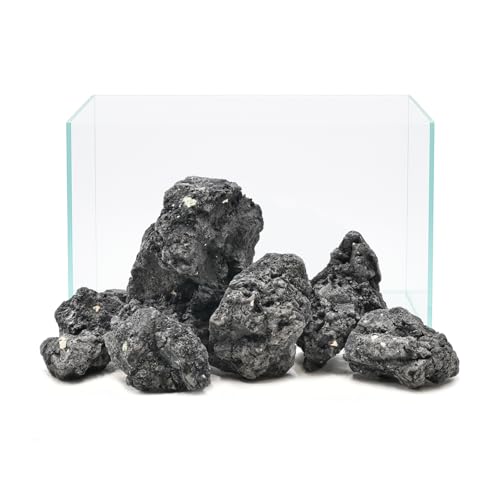 Volcanic Lava Rocks for Fish Tanks Bonsai Fire Pits Aquarium Rocks for Aquascaping,Terrariums,Bonsai,Garden Landscaping Decoration and Amphibian enclosures-10lb(3-7inches) 6-9pcs - size: 10lb(3-7in)