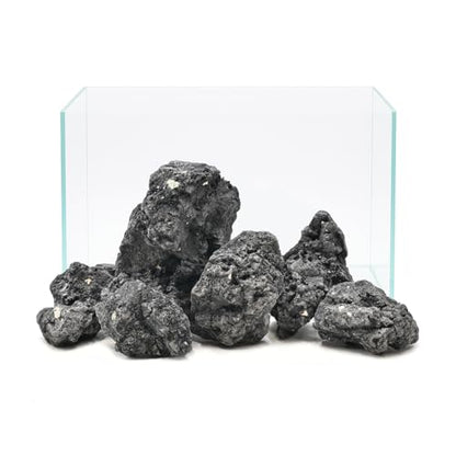 Volcanic Lava Rocks for Fish Tanks Bonsai Fire Pits Aquarium Rocks for Aquascaping,Terrariums,Bonsai,Garden Landscaping Decoration and Amphibian enclosures-10lb(3-7inches) 6-9pcs - size: 10lb(3-7in)