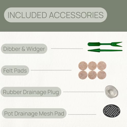 6 Inch Ceramic Plant Pot with Drainage Hole & Tray – Sage Green | Complete Planting Kit: Drainage Hole, Matching Tray & Bonus Tools - color: Sage Green