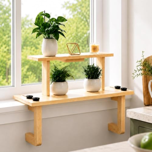 2-Tier Plant Display Shelf, Window Plant Shelves & Window Shelf for Plants