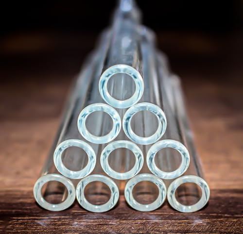 4 Inch Clear Glass Tubes, 10 Pack Borosilicate Glass Tubing Set | 2mm Wall Thickness, Glass Blowing Tubes, Heat Resistant, Fire-Polished Ends, DIY Art Projects, Creative Glasswork - size: 4 Inch