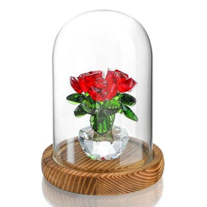 Cloche Glass Dome with Wooden Base, Glass Display Dome Bell Jar 5.1" | Fits collectibles under 5.1" tall, crystal-clear glass, sturdy wood base, dust protection, ideal for gifts and décor
